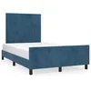 Image de vidaXL Cadre de lit avec tÃªte de lit Bleu foncÃ© 120x200 cm Velours
