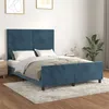 Image de vidaXL Cadre de lit avec tête de lit Bleu foncé 140x190 cm Velours