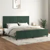 Image de vidaXL Cadre de lit avec tête de lit Vert foncé 200x200 cm Velours