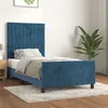 Image de vidaXL Cadre de lit avec tête de lit Bleu foncé 80x200 cm Velours
