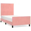 Image de vidaXL Cadre de lit avec tÃªte de lit Rose 80x200 cm Velours