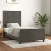 Image de vidaXL Cadre de lit avec tête de lit Gris foncé 90x200 cm Velours