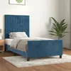 Image de vidaXL Cadre de lit avec tête de lit Bleu foncé 90x200 cm Velours