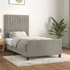 Image de vidaXL Cadre de lit avec tête de lit Gris clair 100x200 cm Velours