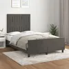 Image de vidaXL Cadre de lit avec tête de lit Gris foncé 120x200 cm Velours