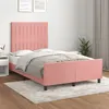 Image de vidaXL Cadre de lit avec tête de lit Rose 120x200 cm Velours