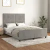 Image de vidaXL Cadre de lit avec tête de lit Gris clair 140x190 cm Velours