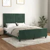 Image de vidaXL Cadre de lit avec tête de lit Vert foncé 140x190 cm Velours