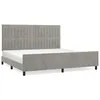 Image de vidaXL Cadre de lit avec tÃªte de lit Gris clair 200x200 cm Velours
