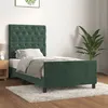 Image de vidaXL Cadre de lit avec tête de lit Vert foncé 80x200 cm Velours
