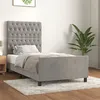 Image de vidaXL Cadre de lit avec tête de lit Gris clair 100x200 cm Velours