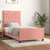 Image de vidaXL Cadre de lit sans matelas rose 100x200 cm velours3125927