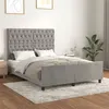 Image de vidaXL Cadre de lit avec tête de lit Gris clair 140x190 cm Velours