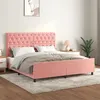 Image de vidaXL Cadre de lit avec tête de lit Rose 160x200 cm Velours