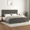 Image de vidaXL Cadre de lit avec tête de lit Gris foncé 200x200 cm Velours