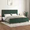 Image de vidaXL Cadre de lit avec tête de lit Vert foncé 200x200 cm Velours
