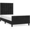 Image de vidaXL Cadre de lit avec tÃªte de lit Noir 80x200 cm Velours