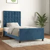 Image de vidaXL Cadre de lit avec tête de lit Bleu foncé 80x200 cm Velours