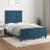 Image de vidaXL Cadre de lit avec tête de lit Bleu foncé 120x200 cm Velours