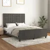 Image de vidaXL Cadre de lit avec tête de lit Gris foncé 140x190 cm Velours