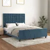 Image de vidaXL Cadre de lit avec tête de lit Bleu foncé 140x190 cm Velours