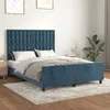 Image de vidaXL Cadre de lit sans matelas bleu foncÃ© 140x200 cm velours
