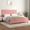 Image de vidaXL Cadre de lit avec tête de lit Rose 180x200 cm Velours