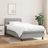 Image de vidaXL Sommier à lattes de lit avec matelas Gris clair 100x200cm Tissu