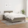 Image de vidaXL Lit Ã  sommier tapissier avec matelas Taupe 120x200 cm Tissu