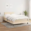 Image de vidaXL Lit Ã  sommier tapissier avec matelas CrÃ¨me 120x200 cm Tissu