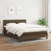 Image de vidaXL vidaXL Lit à sommier tapissier avec matelas Marron foncé 140x190 cm