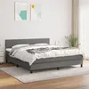 Image de vidaXL Sommier à lattes de lit avec matelas Gris foncé 160x200cm Tissu
