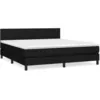 Image de vidaXL Lit Ã  sommier tapissier avec matelas Noir 160x200 cm Tissu