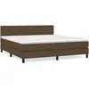 Image de vidaXL Vidaxl Lit À Sommier Tapissier Avec Matelas Marron Foncé 180x200 Cm
