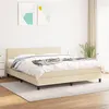 Image de vidaXL Sommier à lattes de lit avec matelas Crème 180x200 cm Tissu