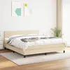 Image de vidaXL Lit Ã  sommier tapissier avec matelas CrÃ¨me 180x200 cm Tissu