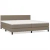 Image de vidaXL Vidaxl Lit À Sommier Tapissier Avec Matelas Taupe 200x200 Cm Tissu