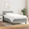 Image de vidaXL Sommier à lattes de lit avec matelas Gris clair 90x200 cm Tissu