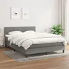 Image de vidaXL Sommier à lattes de lit avec matelas Gris foncé 140x200cm Tissu3139978