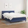 Image de vidaXL Sommier à lattes de lit avec matelas Bleu 140x200 cm Tissu