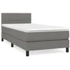 Image de vidaXL Lit Ã  sommier tapissier avec matelas Gris foncÃ© 80x200 cm Tissu