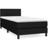 Image de vidaXL Lit Ã  sommier tapissier avec matelas Noir 90x190 cm Tissu