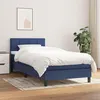 Image de vidaXL Sommier à lattes de lit avec matelas Bleu 90x200 cm Tissu