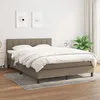 Image de vidaXL Vidaxl Lit À Sommier Tapissier Avec Matelas Taupe 140x190 Cm Tissu