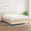 Image de vidaXL Sommier à lattes de lit avec matelas Crème 140x190 cm Tissu