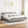 Image de vidaXL Sommier à lattes de lit avec matelas Gris clair 200x200cm Tissu
