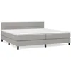 Image de vidaXL Lit Ã  sommier tapissier avec matelas Gris clair 200x200cm Tissu
