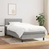 Image de vidaXL Lit Ã  sommier tapissier avec matelas Gris clair 100x200cm Tissu
