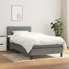 Image de vidaXL Sommier à lattes de lit avec matelas Gris foncé 100x200cm Tissu