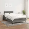 Image de vidaXL Sommier à lattes de lit avec matelas Gris foncé 120x200cm Tissu